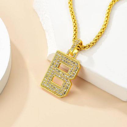A Bling Cubic Zirconia Initial B Necklace
