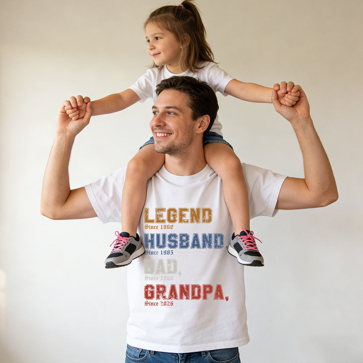 A Dad Wearing Custom Legend Dad T Shirt