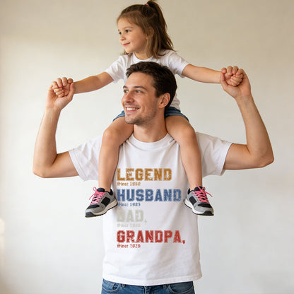 A Dad Wearing Custom Legend Dad T Shirt