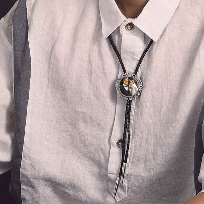 A Man Genunie Leather Picture Bolo Ties