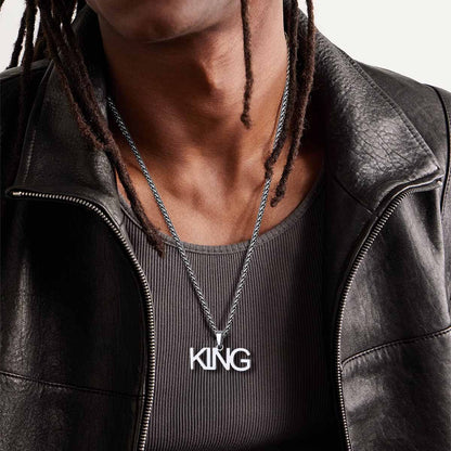 A Man Wearing Custom 1-3 Rows Name Necklace