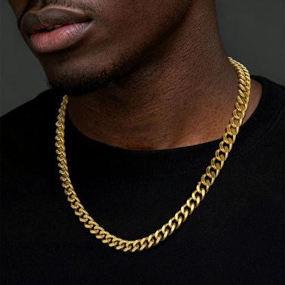 A Man Wearing Custom Cuban Link Chain Necklace