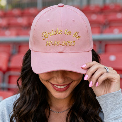 A Woman Hat Baseball Cap with Embroidery Text 