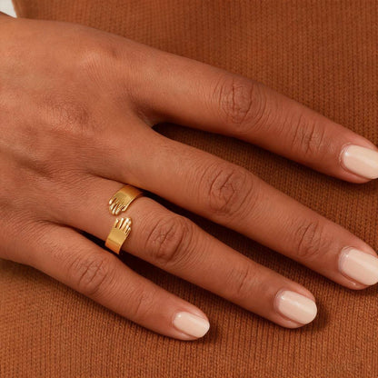 A Woman Wearing Hug Ring Promise Ring