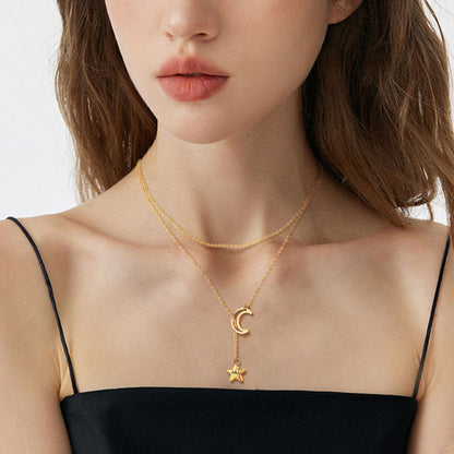 A Woman Wearing Lariat Y Necklaces Adjustable Long Chain Necklace