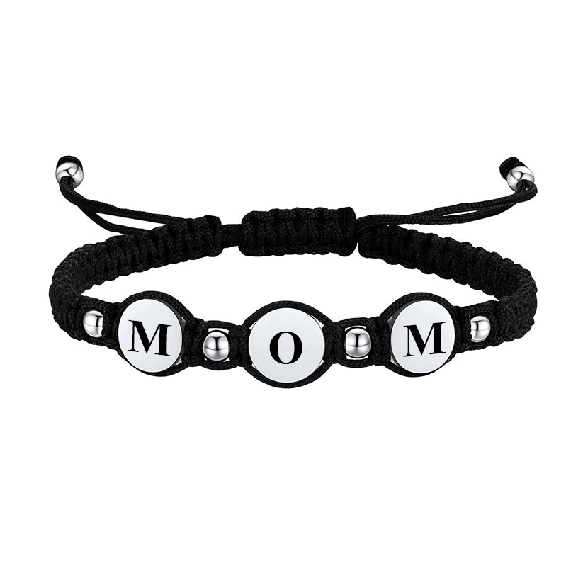 Adjustable Braided Rope Initial Letter Beads Bracelets