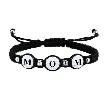 Adjustable Braided Rope Initial Letter Beads Bracelets