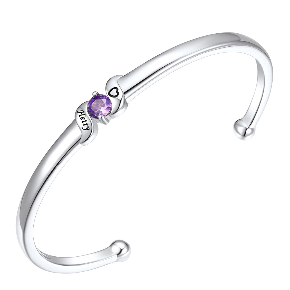 Adjustable Family Birthstone Cuff Bracelet 1 birthstone