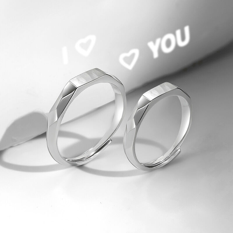 Adjustable “I Love You” Projection Promise Rings 