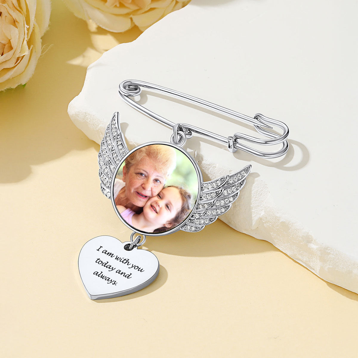 Angel Wing Wedding Picture Brooch Pins for Women