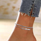 Personalized Twist Chain Name Anklets 2 Layers For Women