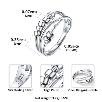 Anti Anxiety Fidget Rings for Women Dimension, Durable, Solid
