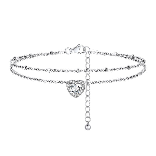April Birthstone Anklet Double Layer FIA23769