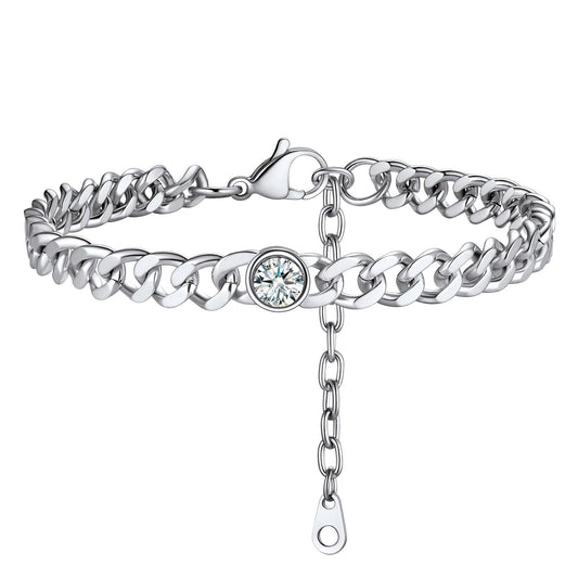 April Birthstone Anklet Silver PSA40044