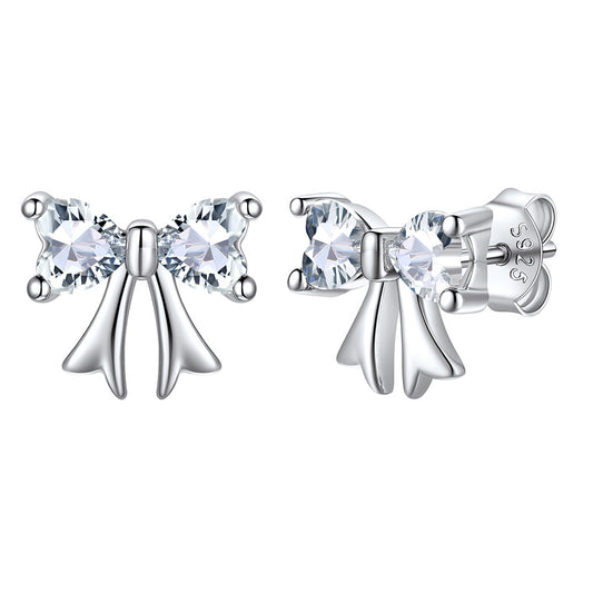 April Birthstone Bow Earrings