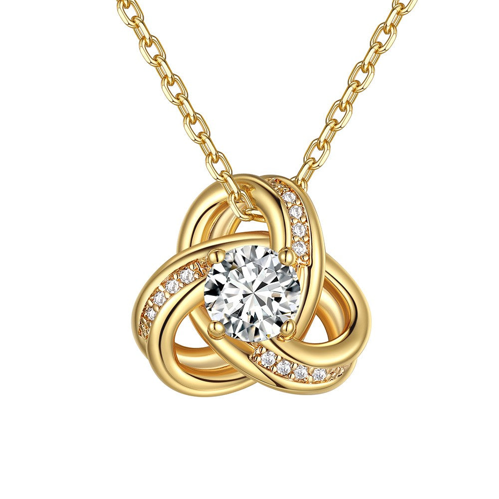 April Birthstone Love Knot Necklace