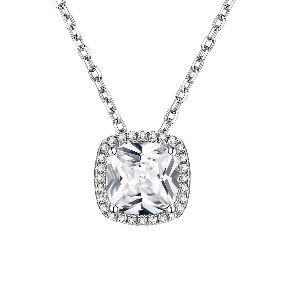 April Cushion Cut Necklace