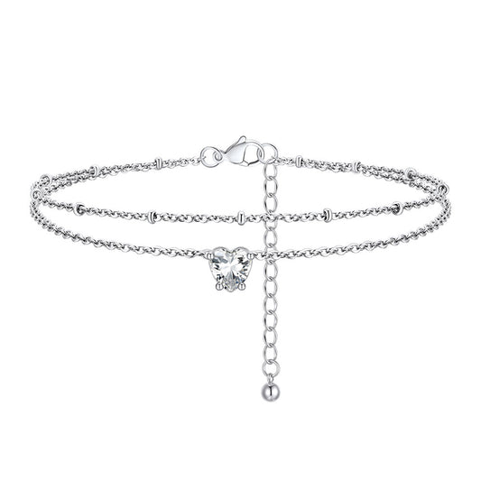 April Heart Birthstone Anklet FIA23770