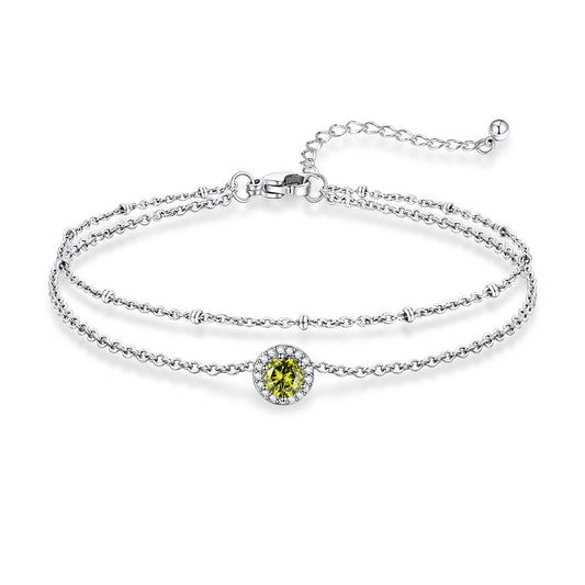 August Birthstone Layer Halo Anklet