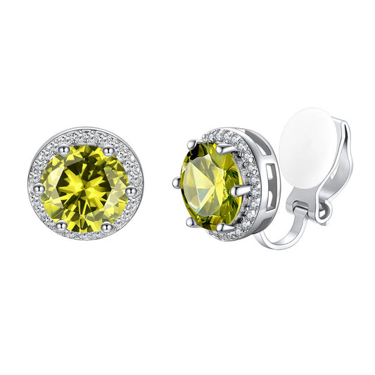August Birthstone Non-Pierced Clip-on Earrings