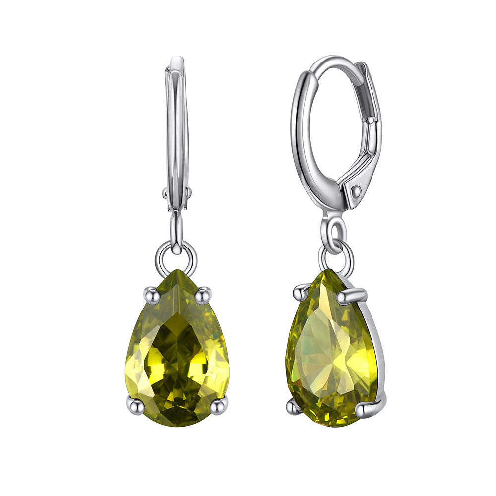 August Birthstone Teardrop Dangle Earrings