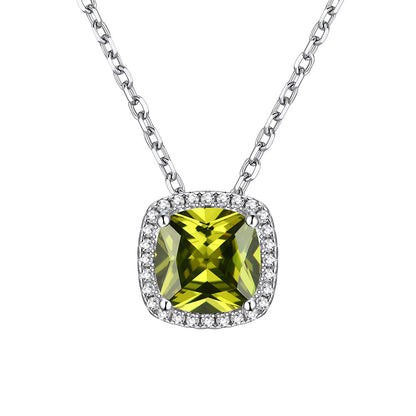 August Cushion Cut Necklace