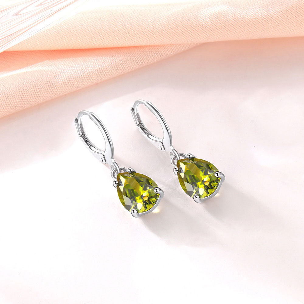 August Teardrop Birthstone  Dangle Earrings