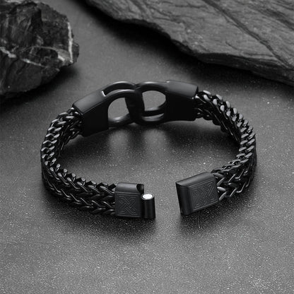 Custom Engravable Handcuff Chain Bracelet for Men