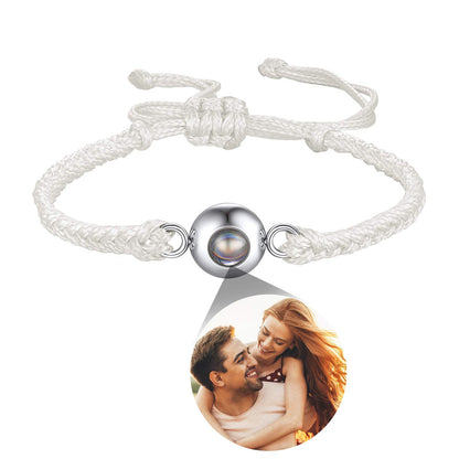 Personalized Photo Projection Bracelet Braided Rope Bracelet