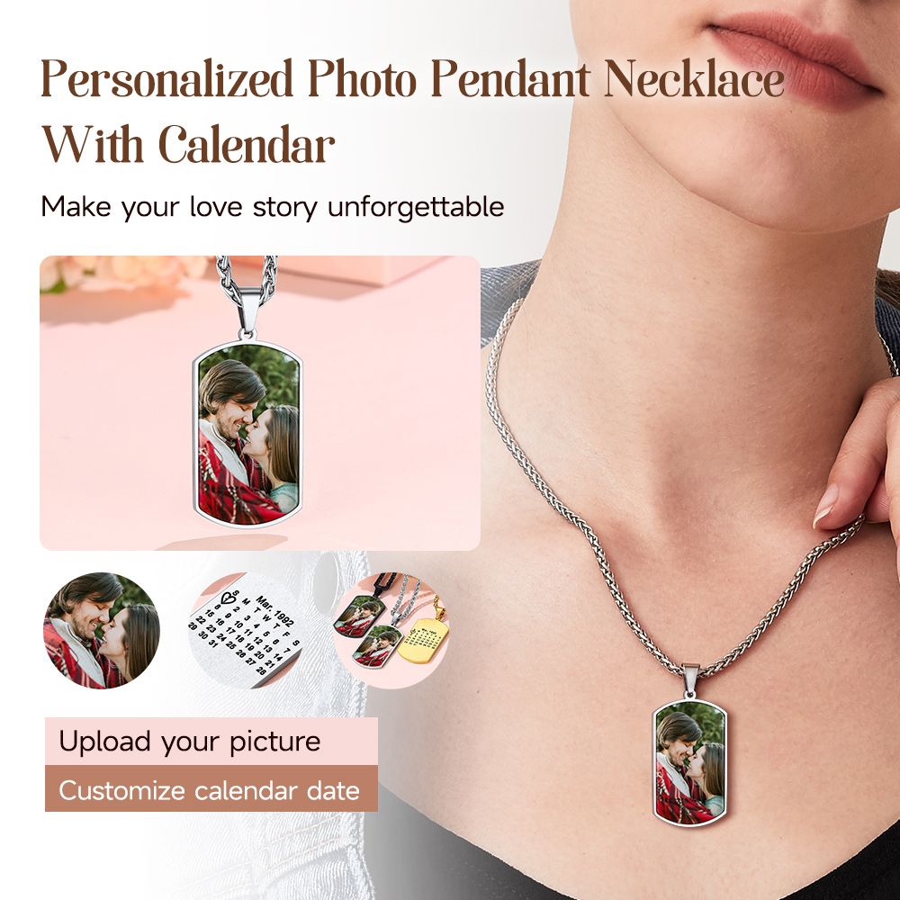calendar photo necklace