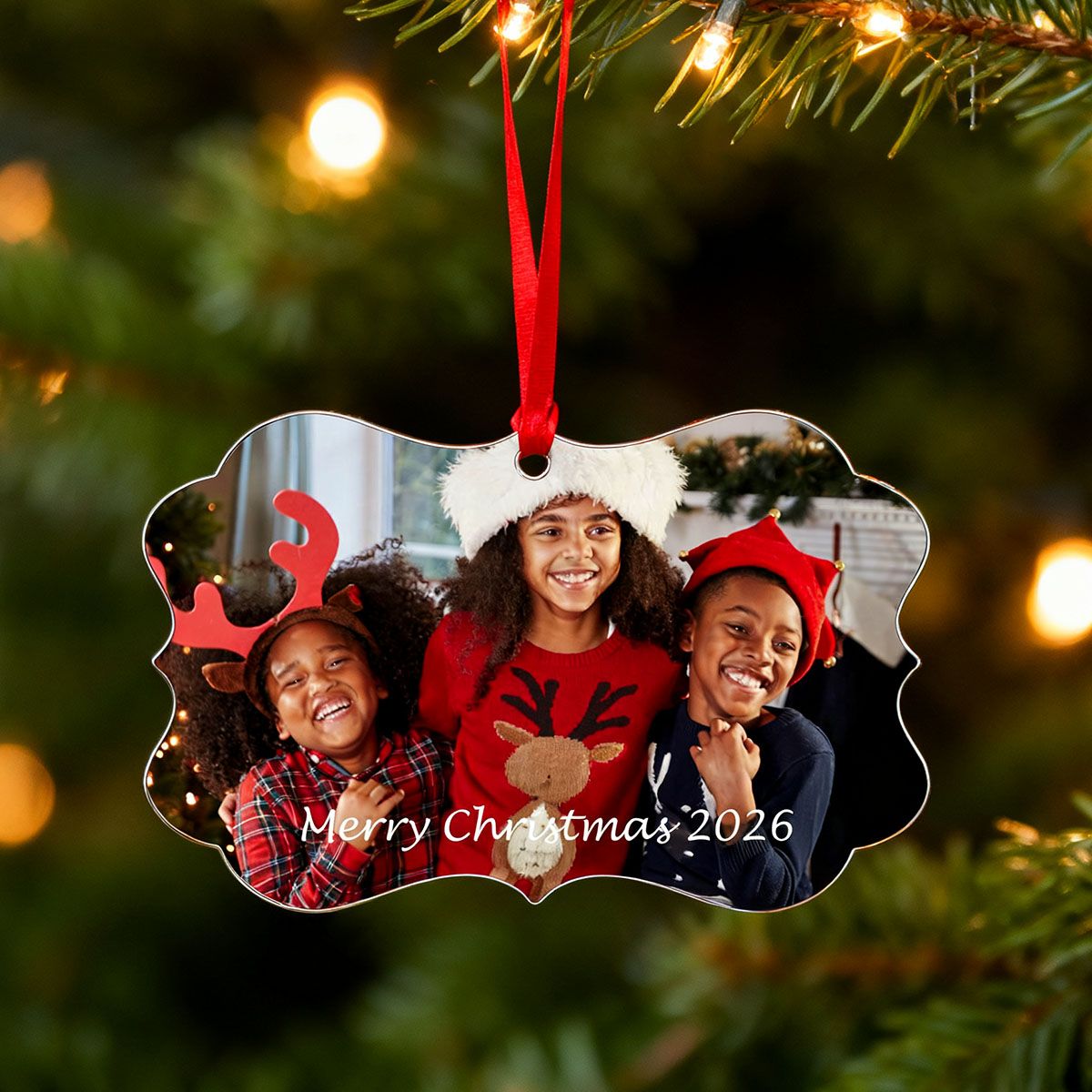 Personalized Photo Christmas Ornaments for Family Lover