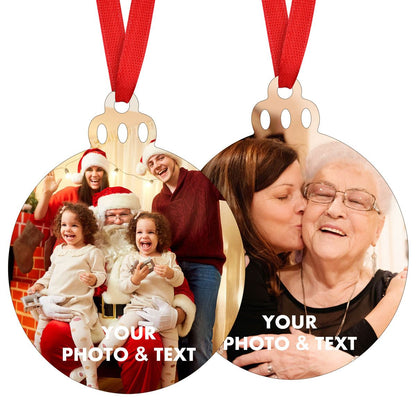 Personalized Photo Christmas Ornaments for Family Lover