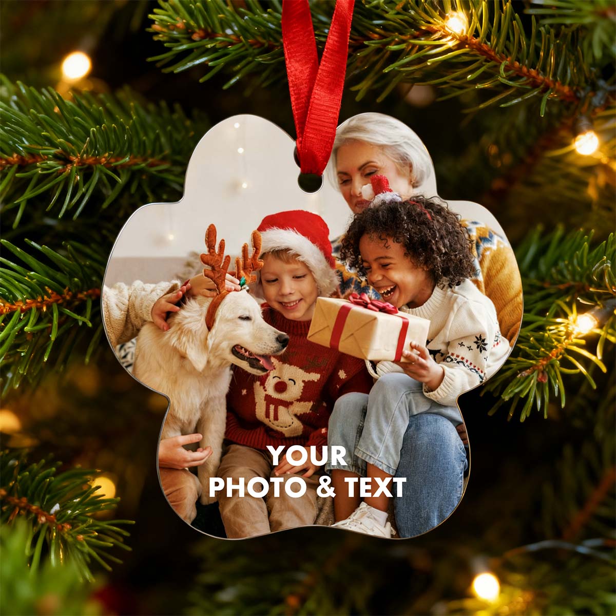Personalized Photo Christmas Ornaments for Family Lover