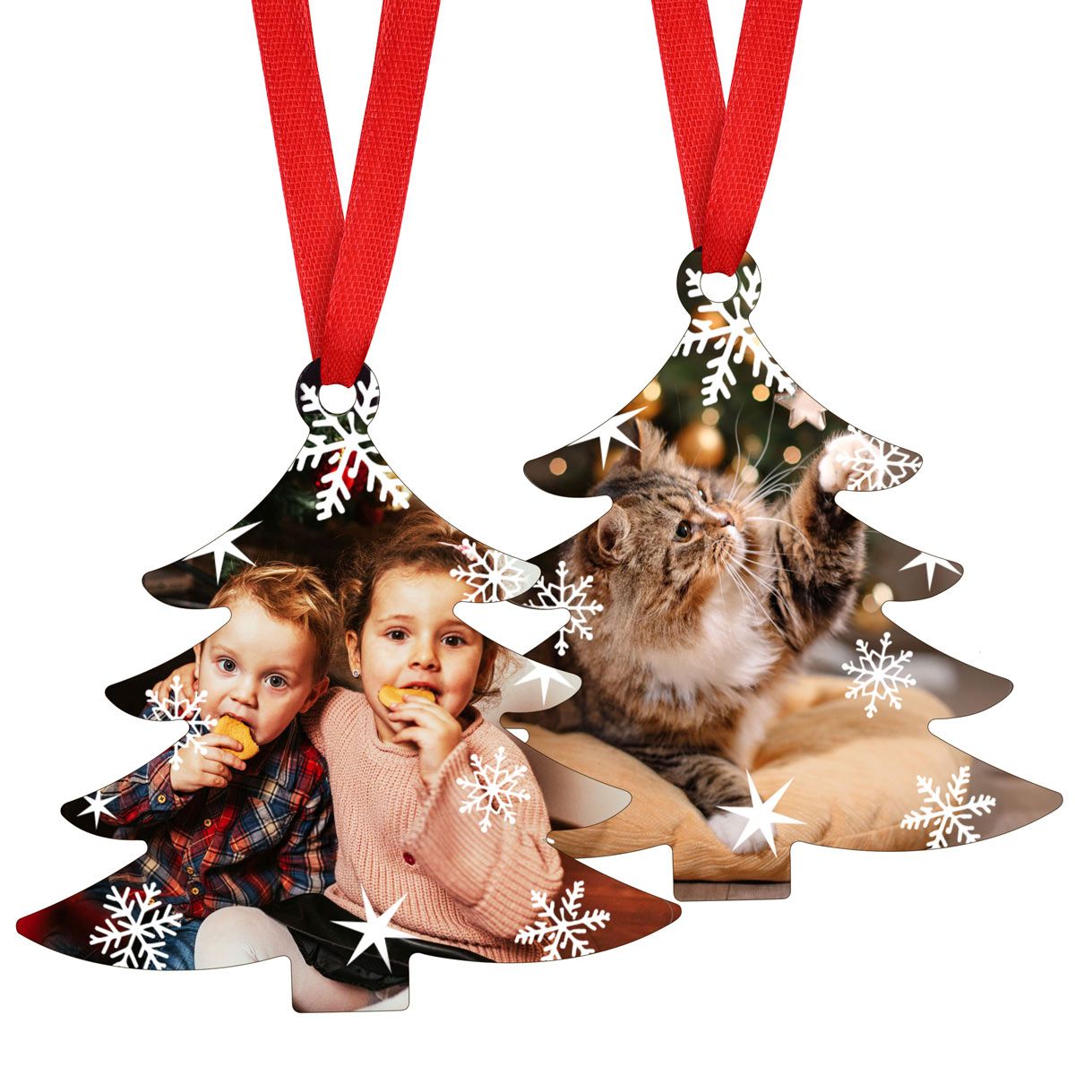 Personalized Photo Christmas Ornaments with Snowflake