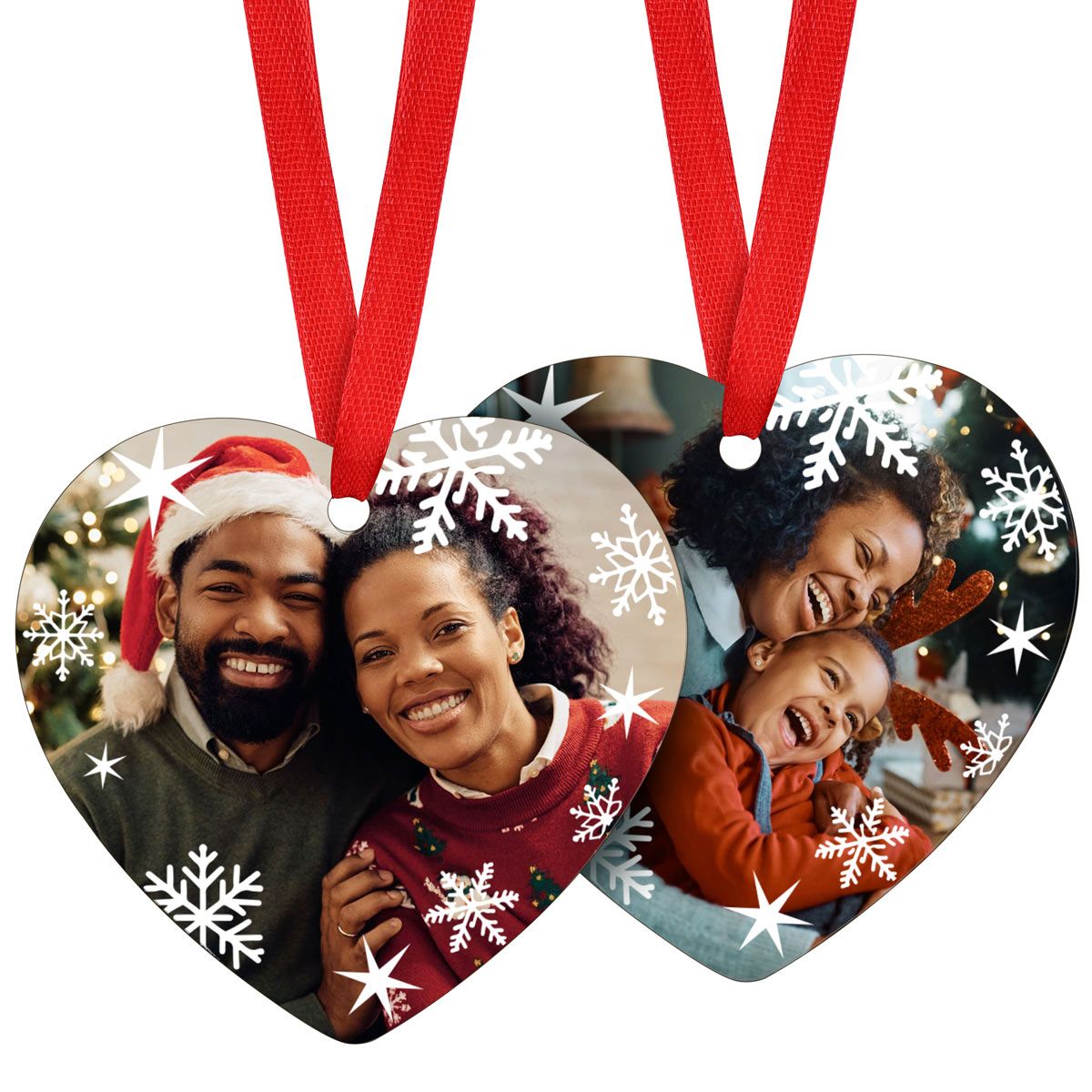 Personalized Photo Christmas Ornaments with Snowflake