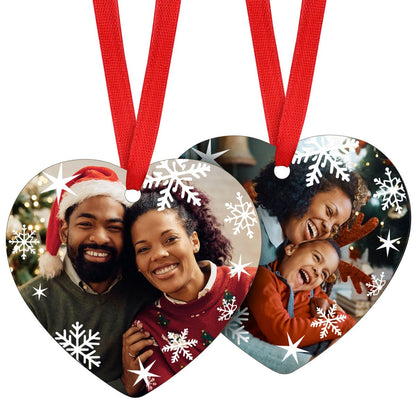 Personalized Photo Christmas Ornaments with Snowflake