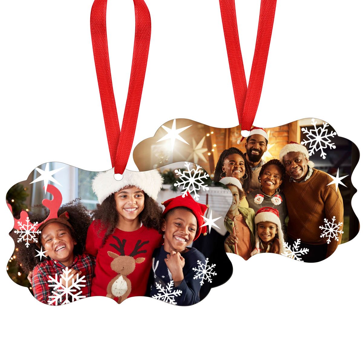 Personalized Photo Christmas Ornaments with Snowflake