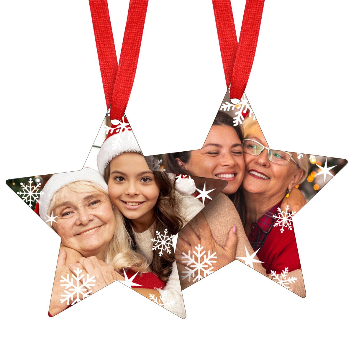 Personalized Photo Christmas Ornaments with Snowflake