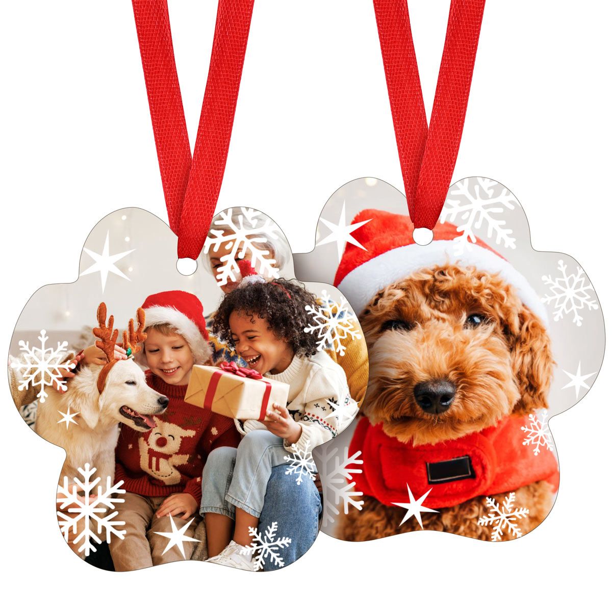 Personalized Photo Christmas Ornaments with Snowflake