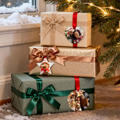 Personalized Photo Christmas Ornaments with Snowflake