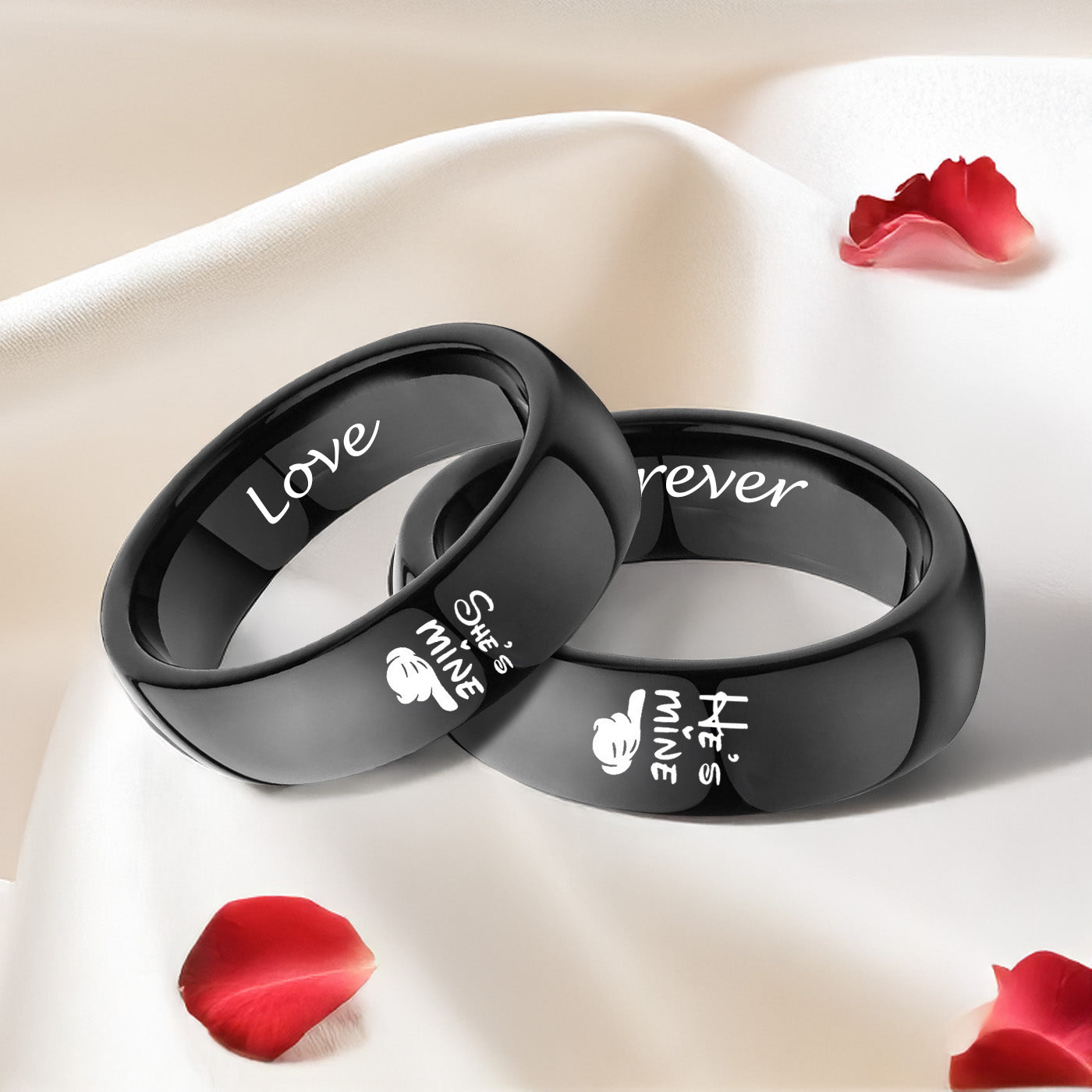 Customized Couple Promise Rings for Him Her