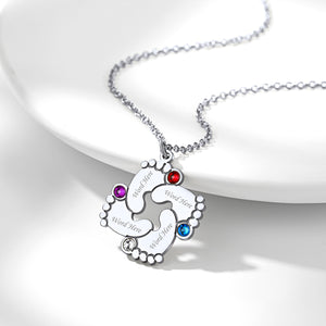 Personalized Baby Footprint Mother Birthstone Necklace