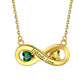Birthstone Infinity Necklace-18K Gold Plated