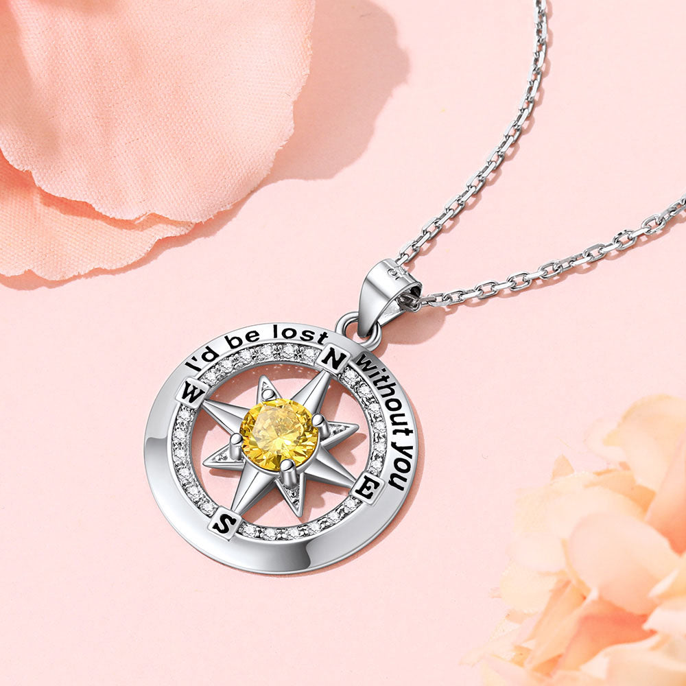 North Star Nautical Compass Necklace