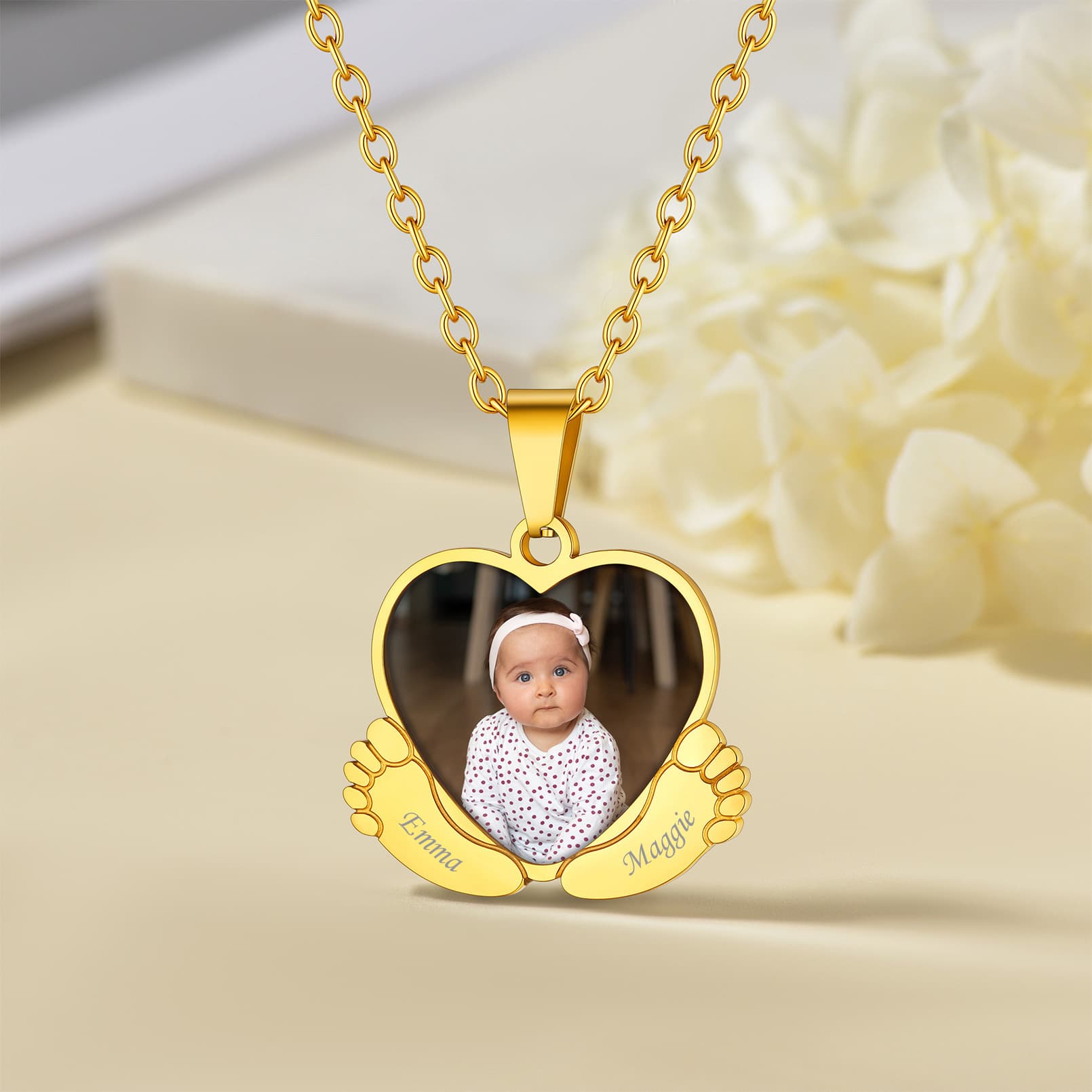 Baby Feet Picture Necklace