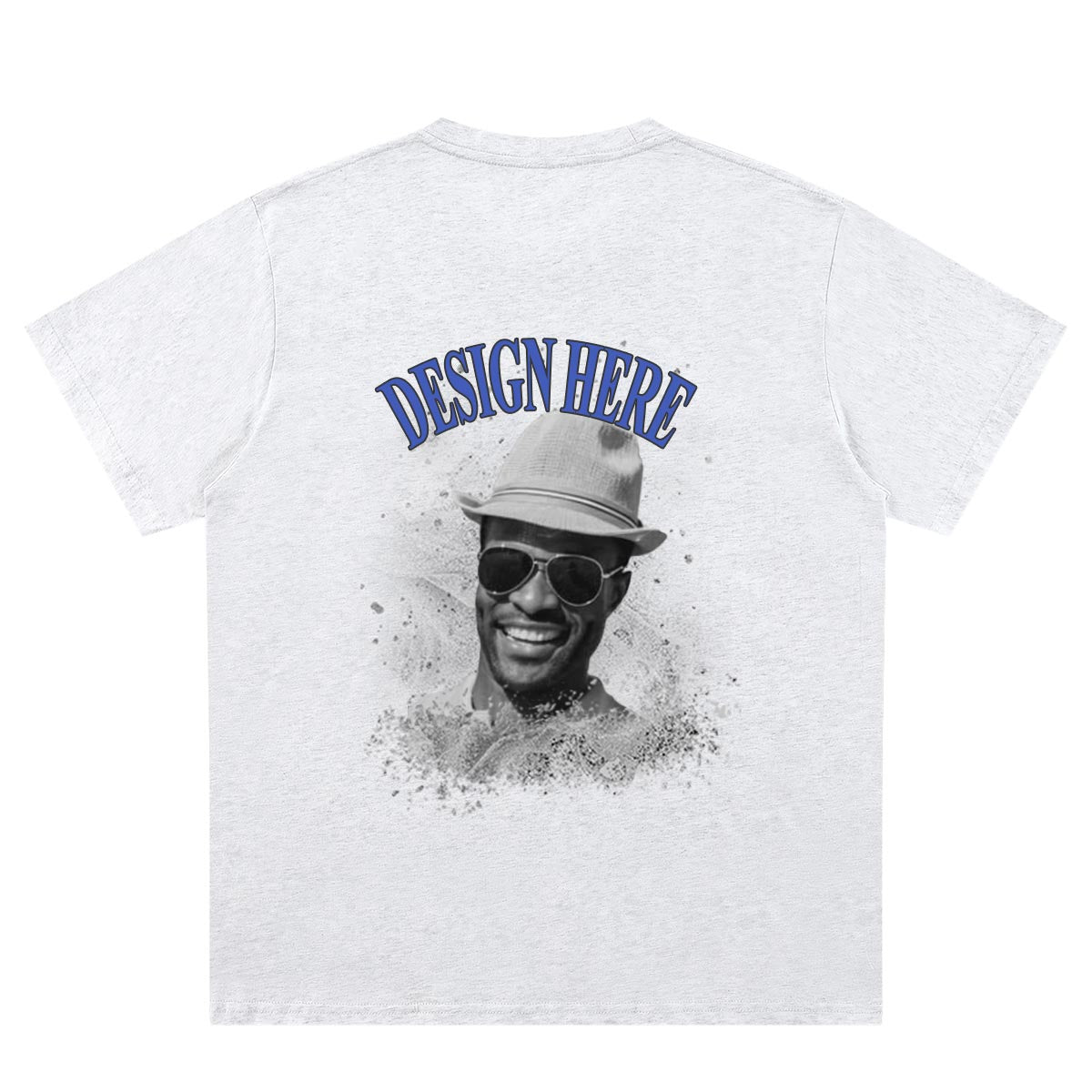 Back Custom Photo and Text Grey T-Shirts