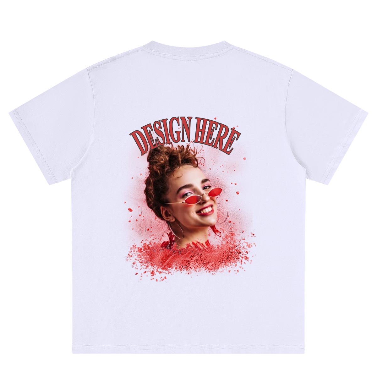 Back Custom Photo and Text White T-Shirts