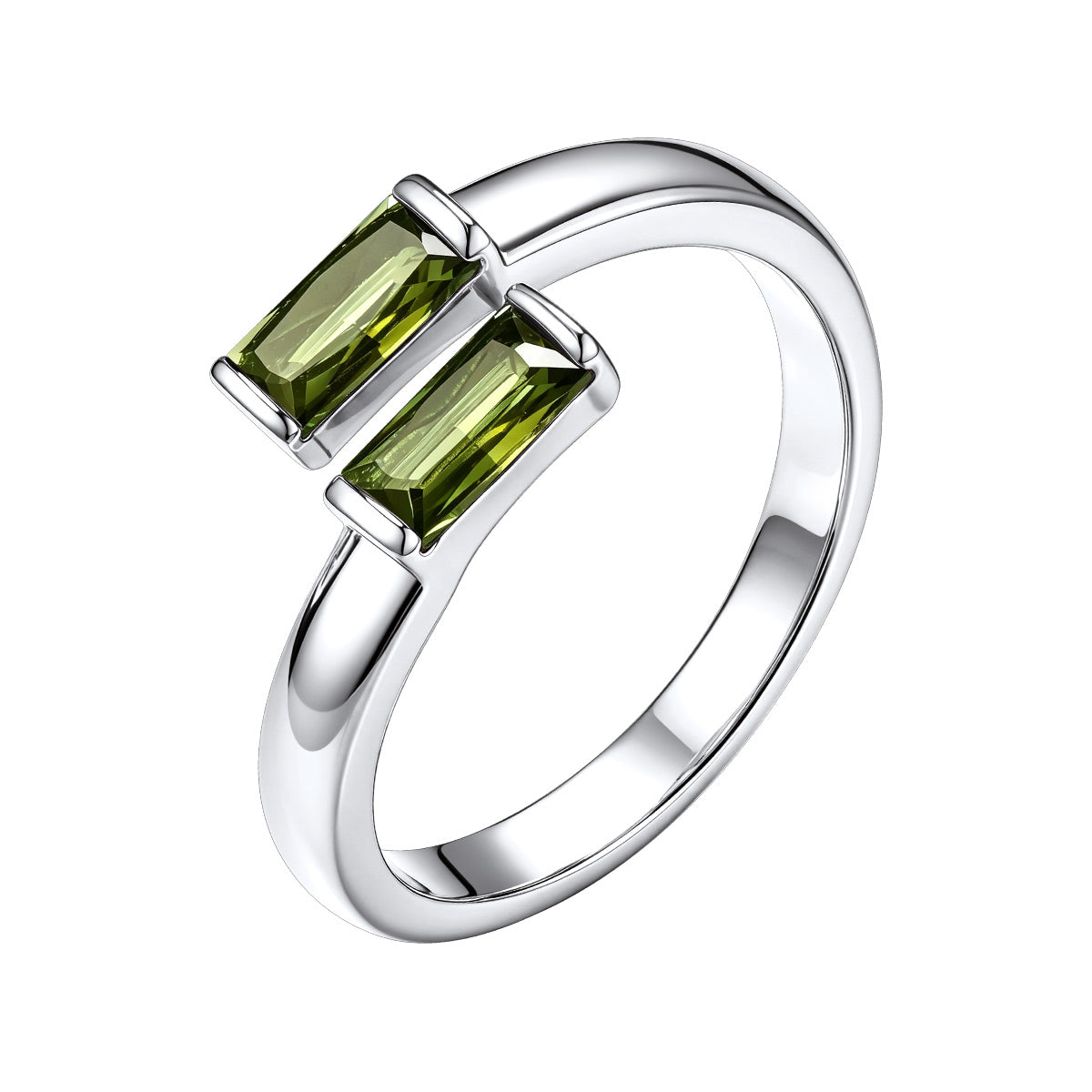 Baguette August Birthstone Rings  Adjustable Ring for Women