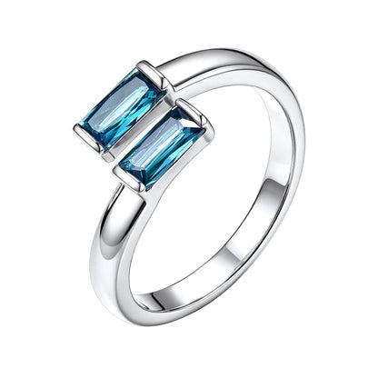 Baguette December Birthstone Rings  Adjustable Ring for Women