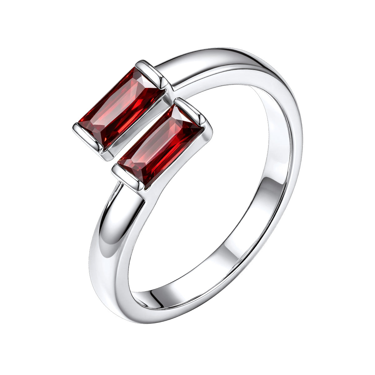 Baguette January Birthstone Rings  Adjustable Ring for Women